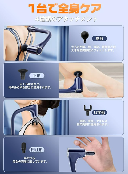 【最強の筋膜リリースガン・極限の全身解放】ハンディガン パワフル 10mm振幅 背中まで届く リリースガン